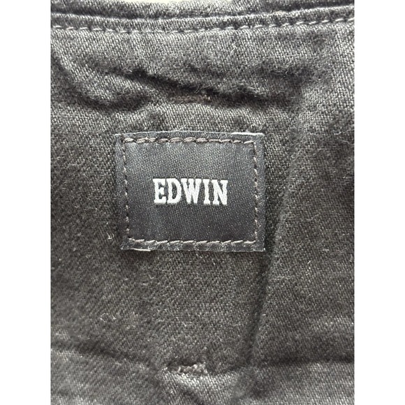 Edwin Jeans Womens 31 Black Denim Harlow Cotton Wide Leg Pockets‎ Belted Baggy - Picture 4 of 11